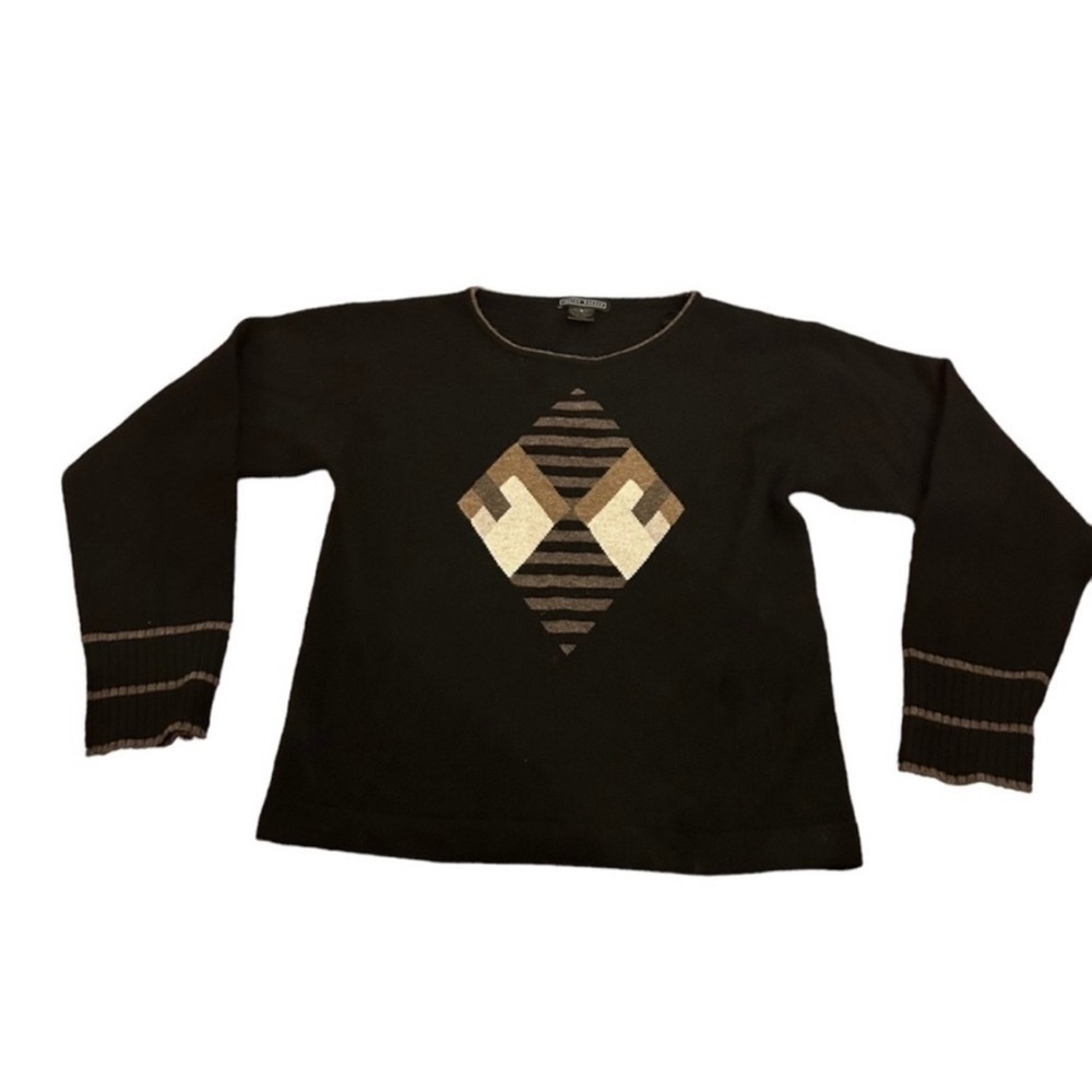 Lauren Hansen Black 2-Ply Cashmere
Crewneck Sweater Argyle